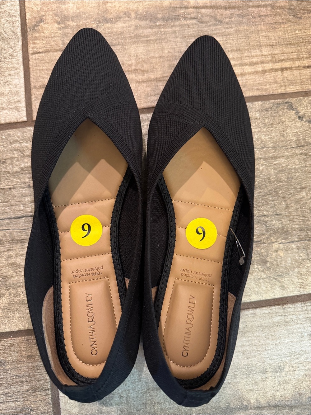 Cynthia Rowley Calla Pointed Ballet Flats Black Size 9